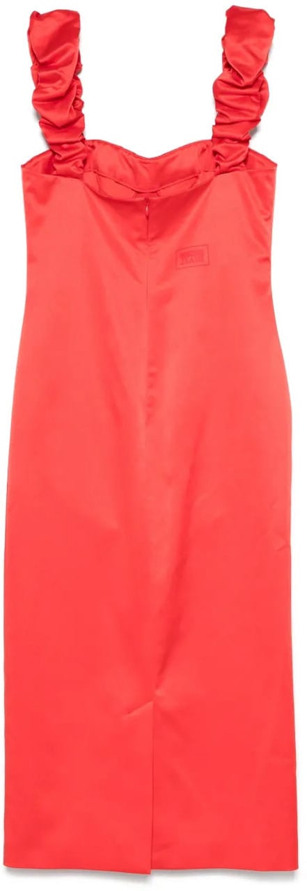 Moschino Fitted Bodice Dress with Flared Skirt Rood
