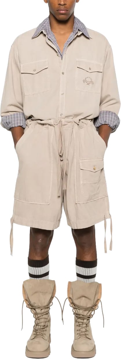Moschino Straight-Leg Tailored shorts with Minimalist Design Neutraal