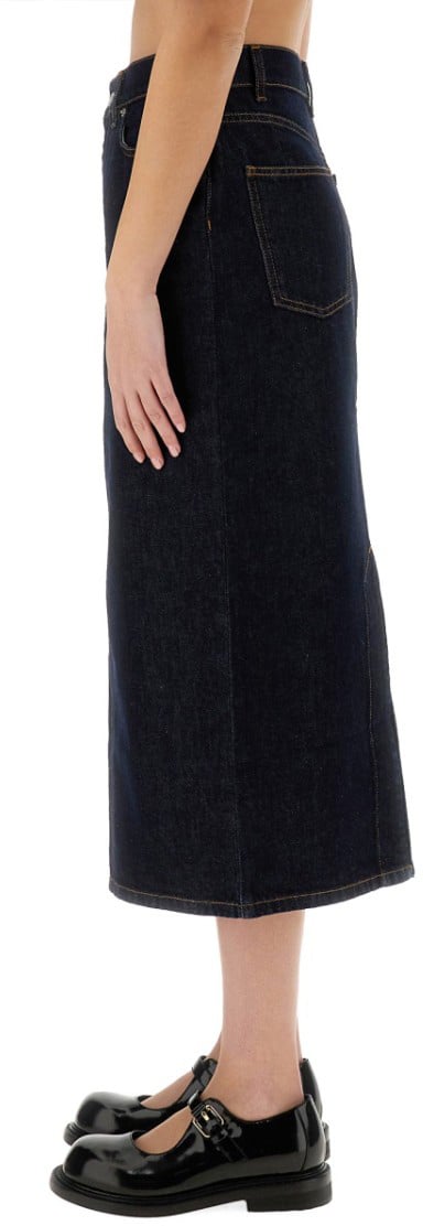 Moschino Classic High-Waisted Long Denim Skirt Blauw