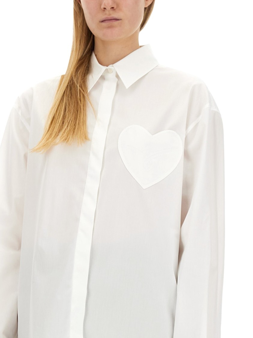 Moschino Heart Patch Shirt Wit