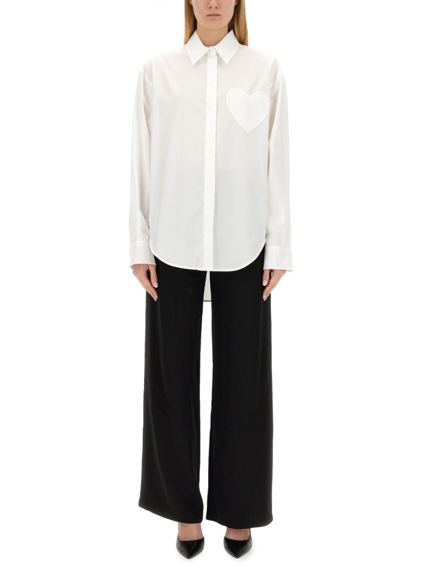Moschino Heart Patch Shirt Wit