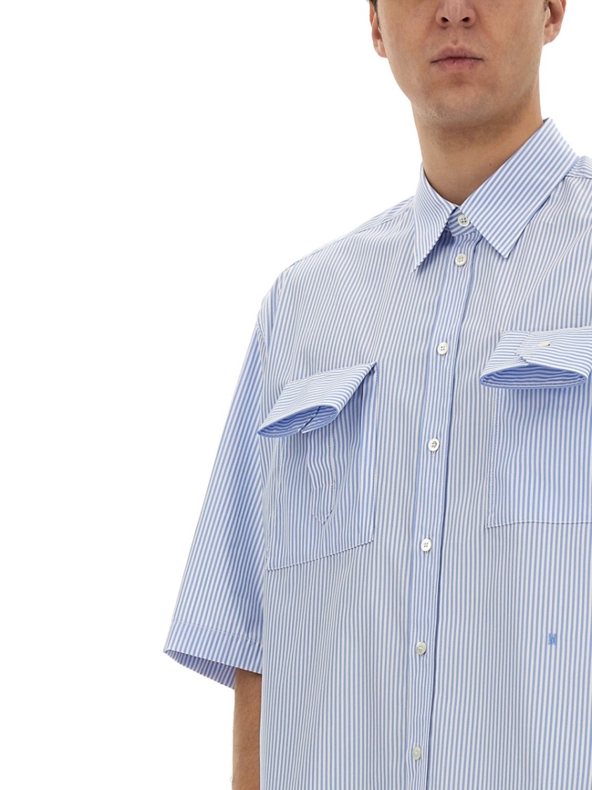 Moschino Cuff "Details" Shirt Blauw