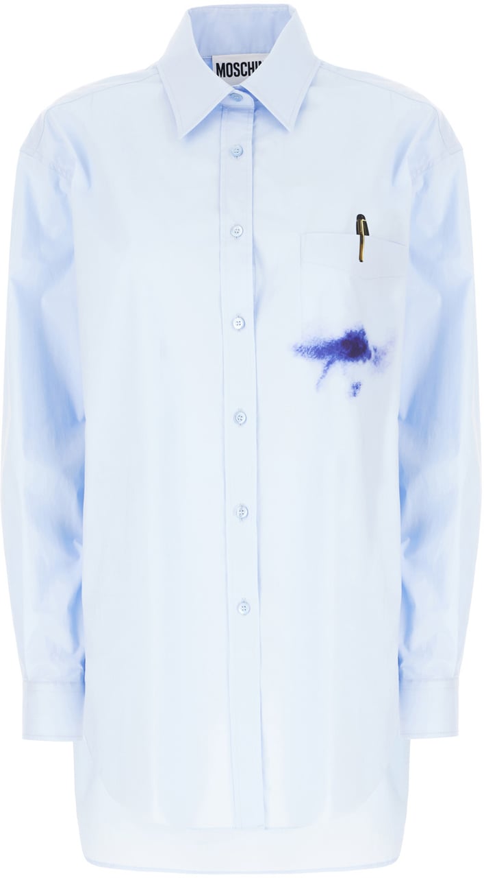 Moschino Moschino Light blue poplin shirt Lichtblauw