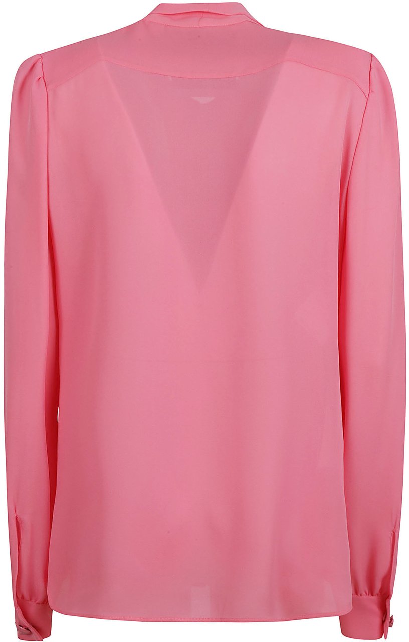 Moschino Fitted Fuchsia Shirt with Classic Collar Roze