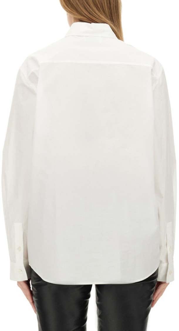 Moschino Structured White Cotton Shirt Wit