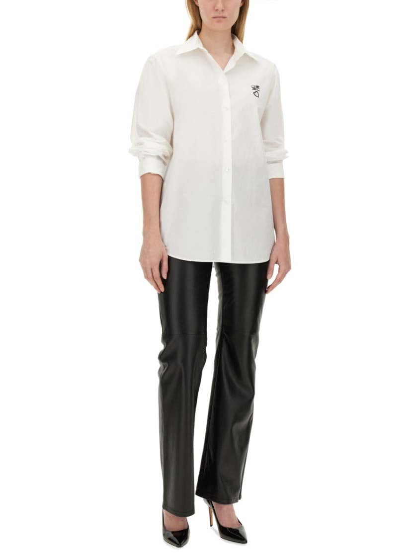 Moschino Structured White Cotton Shirt Wit