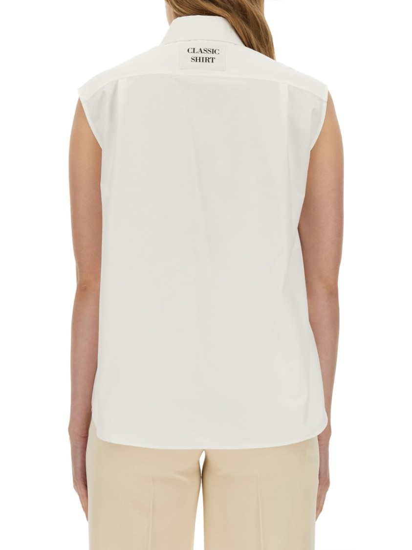 Moschino Sleeveless Poplin Shirt Wit