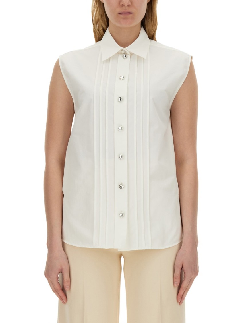Moschino Sleeveless Poplin Shirt Wit