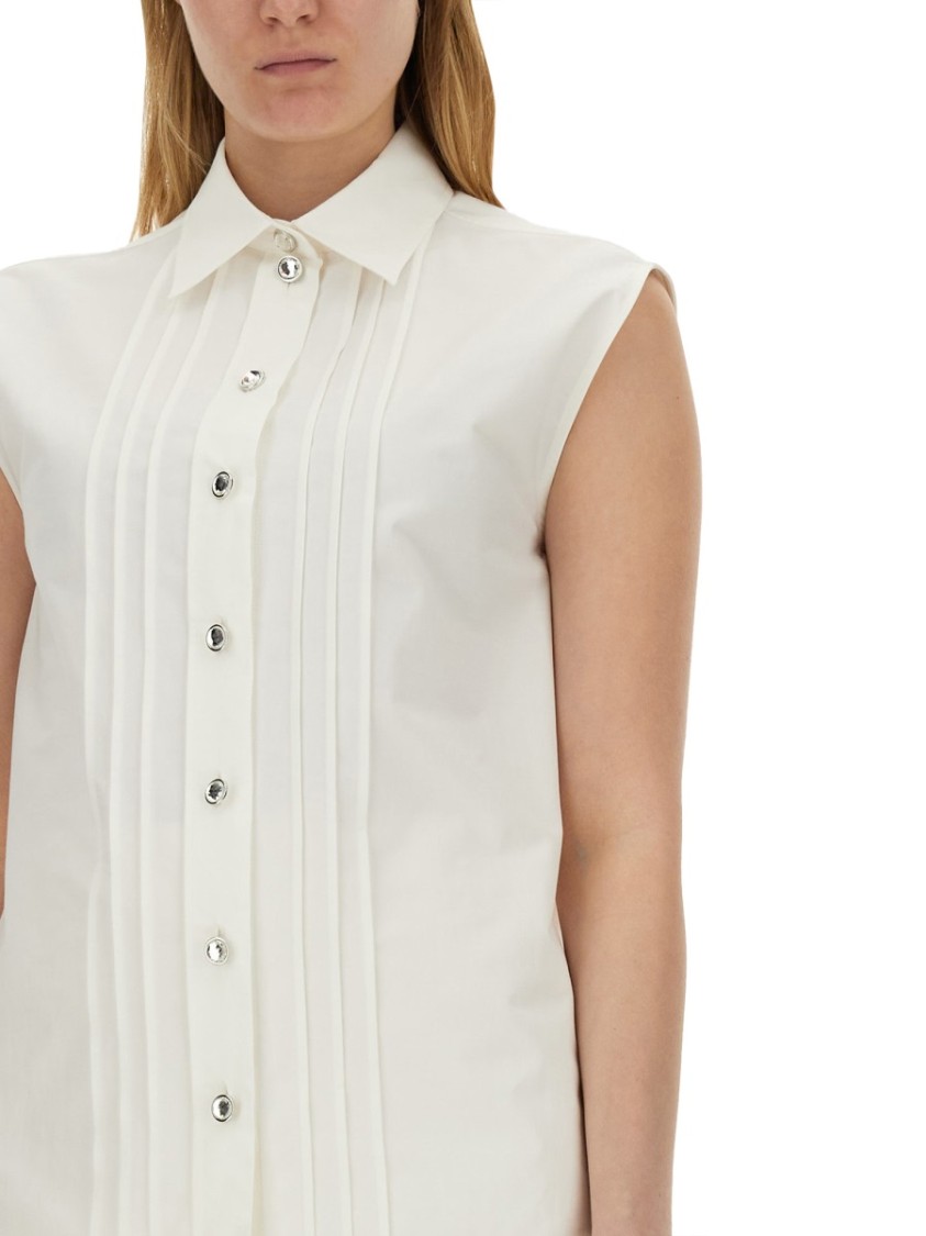 Moschino Sleeveless Poplin Shirt Wit