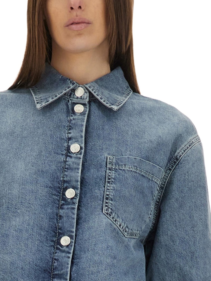 Moschino Cropped Denim Jacket Blauw
