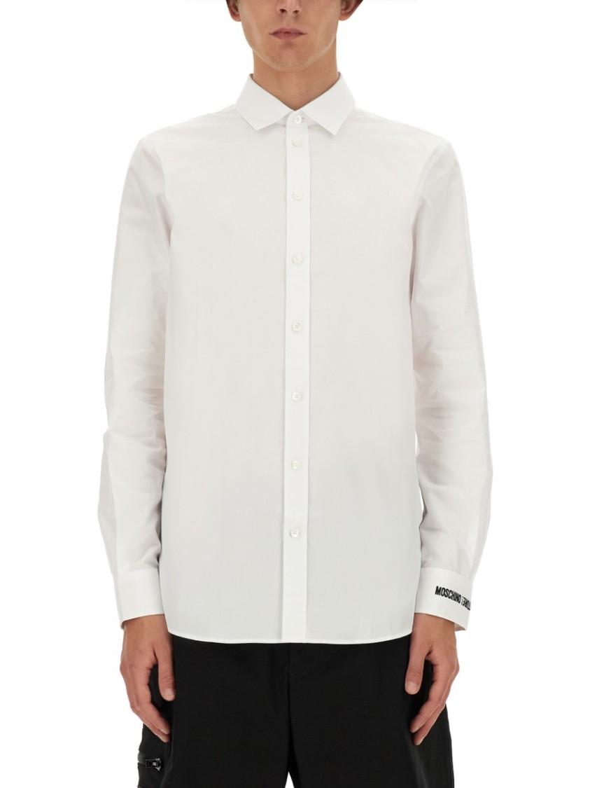 Moschino Tailored White Cotton Shirt Wit
