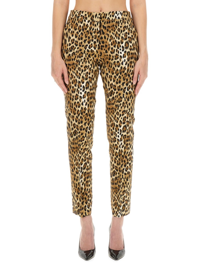 Moschino Pants With Animal Pattern Bruin