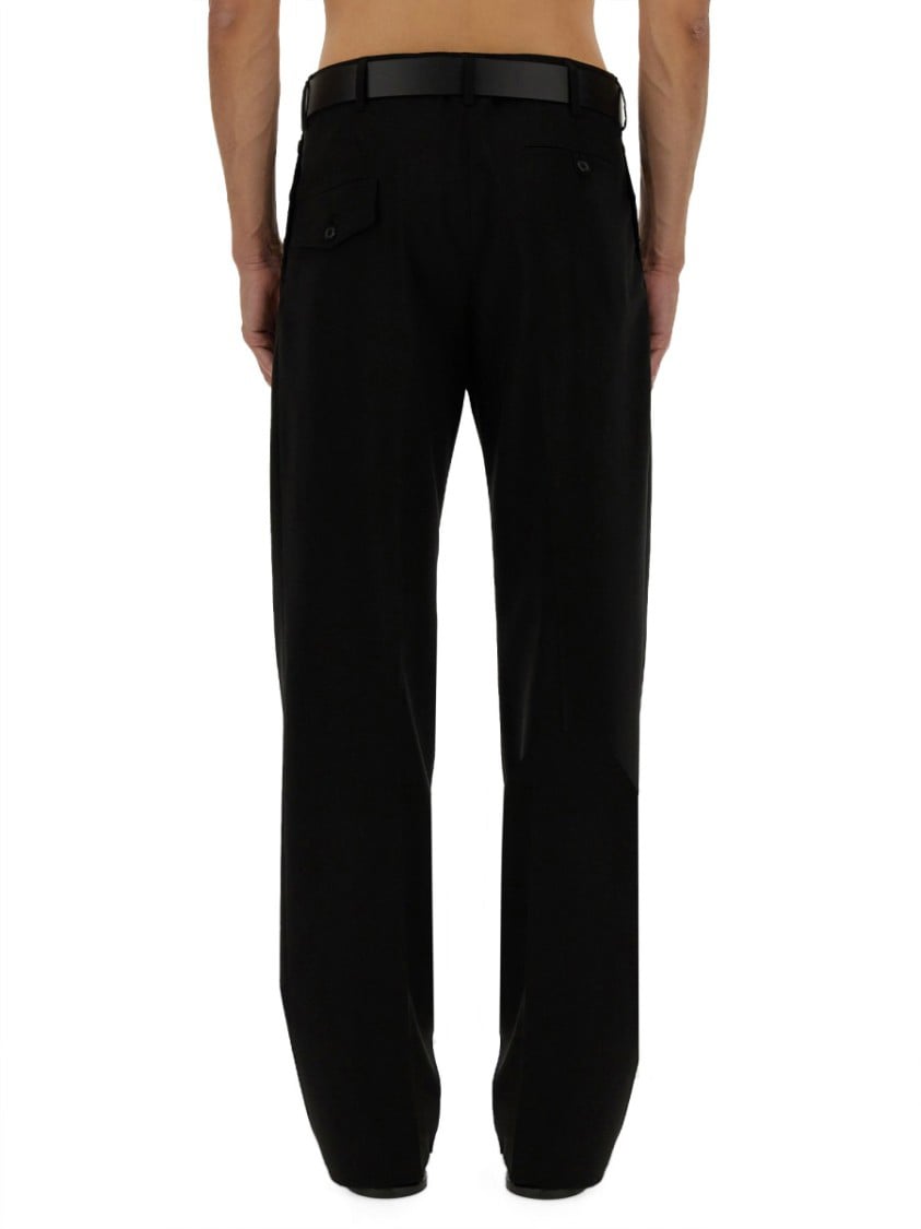 Moschino Regular Fit Black Wool Pants Zwart