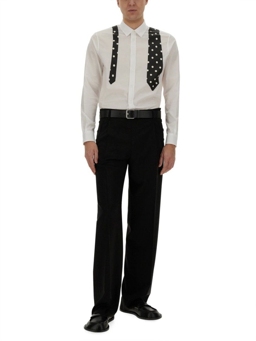 Moschino Regular Fit Black Wool Pants Zwart