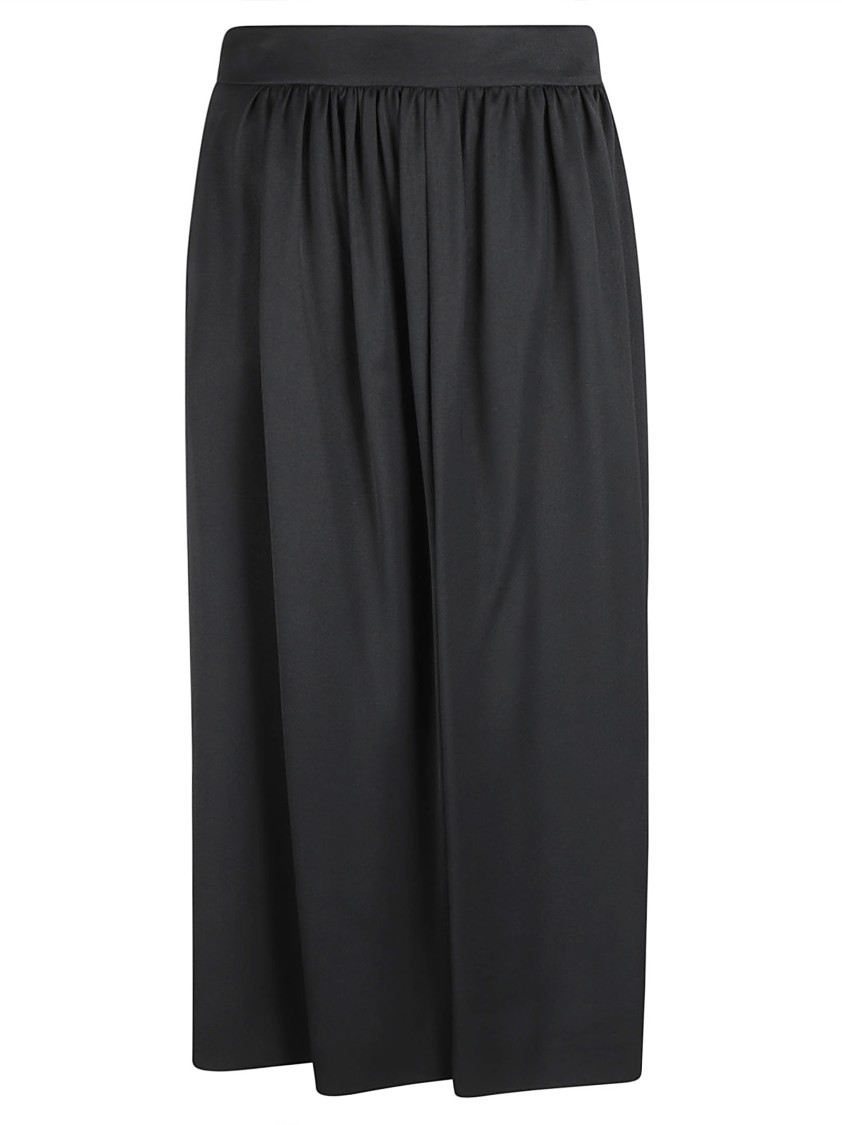 Moschino Wide-Leg Trousers With Gathered Waistband Zwart