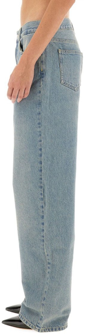 Moschino Relaxed Wide-Leg Denim Pants Blauw