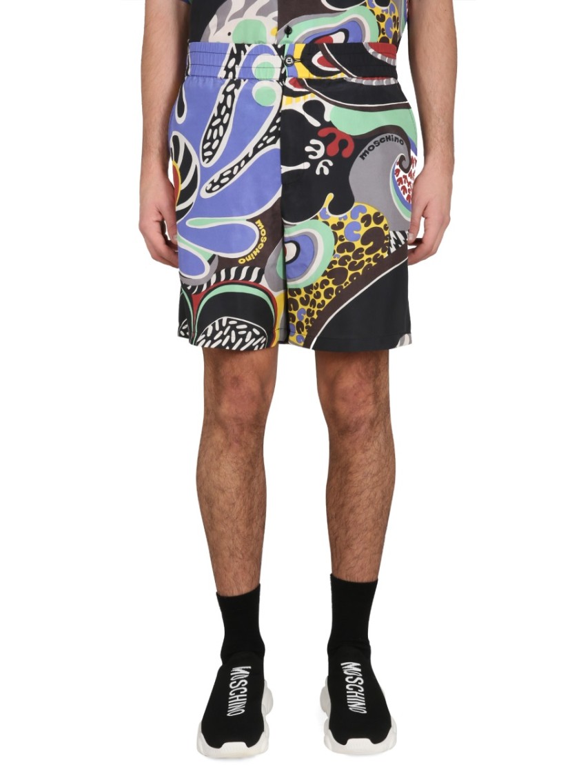 Moschino Psychedelic Print Bermuda Shorts Divers