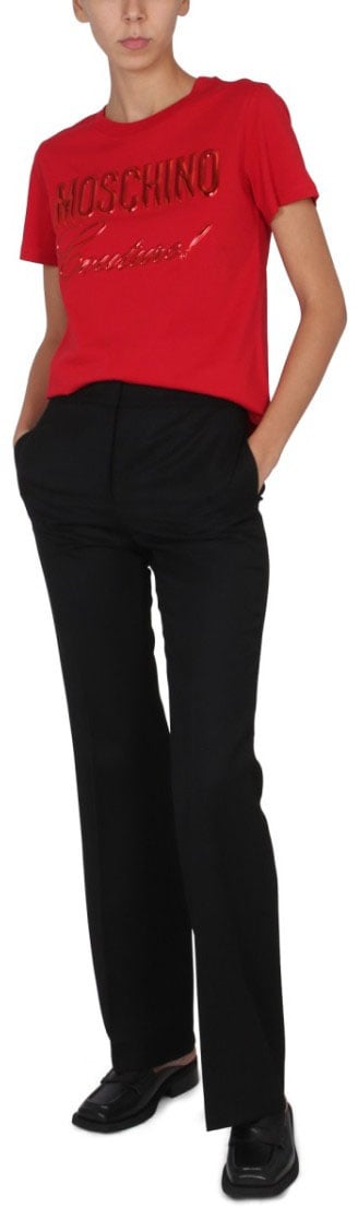 Moschino Wool Grain De Poudre Pants Zwart