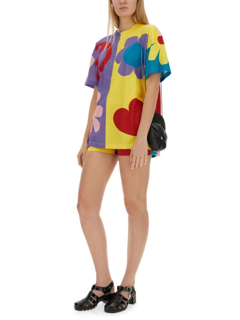 Moschino Cotton Shorts With Playful Floral Patterns Divers
