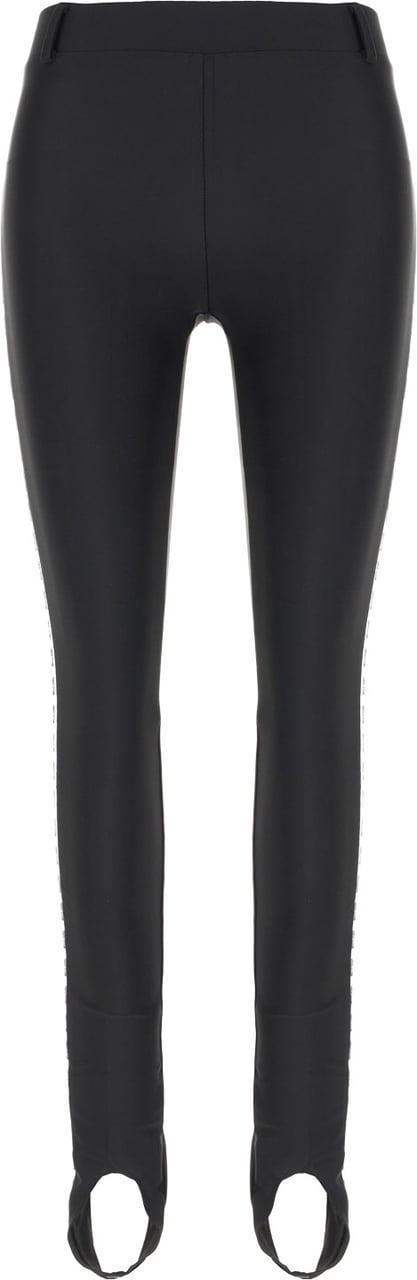 Moschino Black stretch nylon leggings Zwart