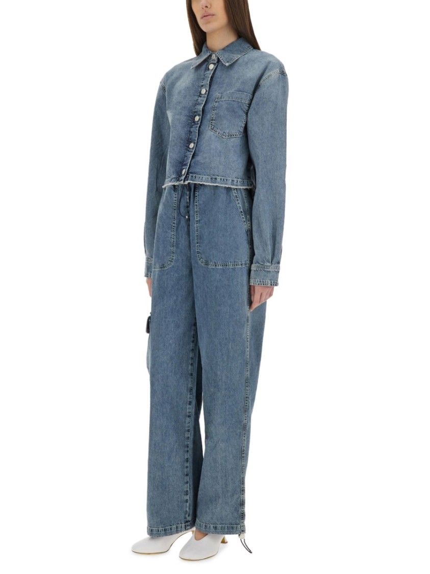 Moschino Cargo Jeans With Adjustable Drawstring Waist Blauw