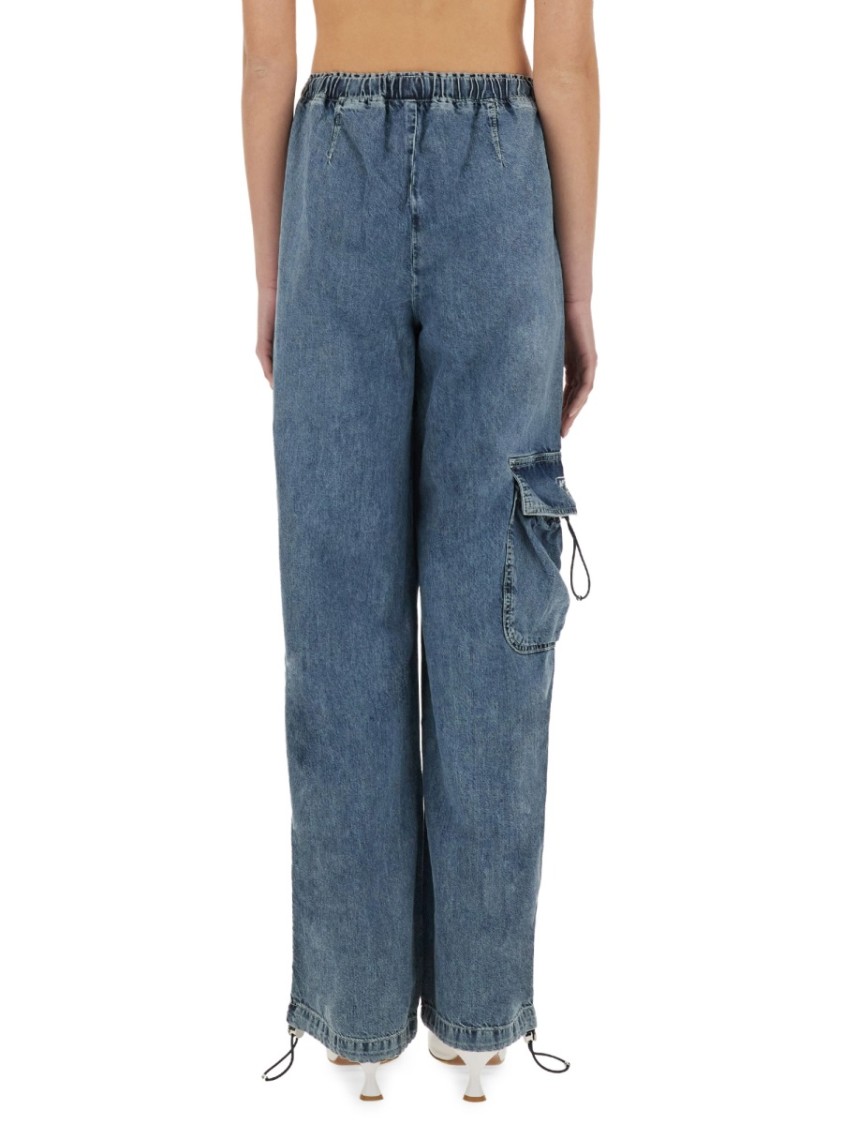 Moschino Cargo Jeans With Adjustable Drawstring Waist Blauw