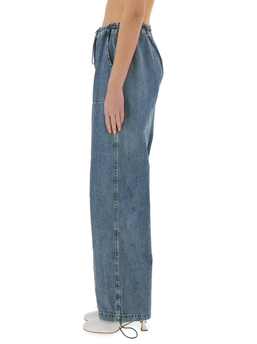 Moschino Cargo Jeans With Adjustable Drawstring Waist Blauw