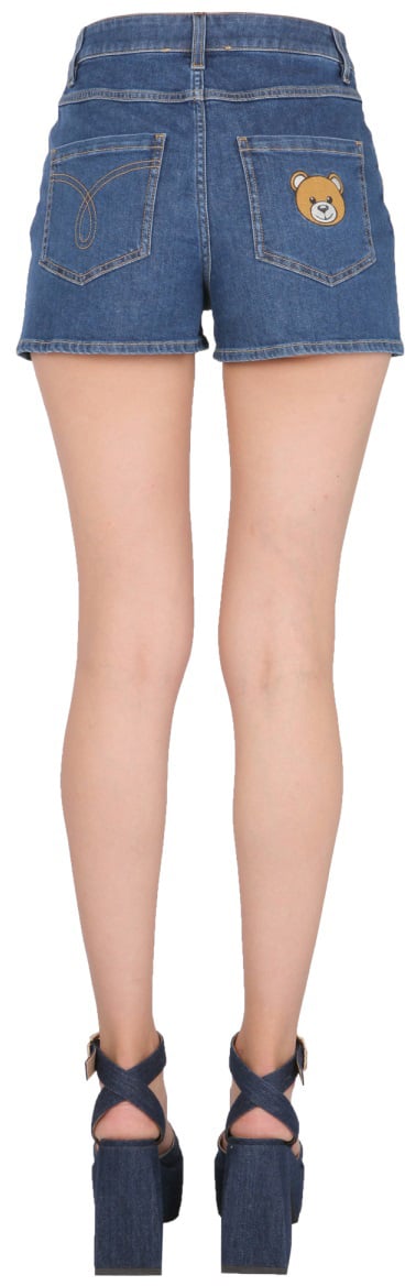 Moschino Mid-Thigh Denim Bermuda Shorts Neutraal