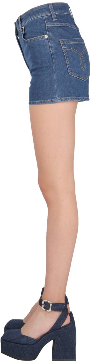 Moschino Mid-Thigh Denim Bermuda Shorts Neutraal