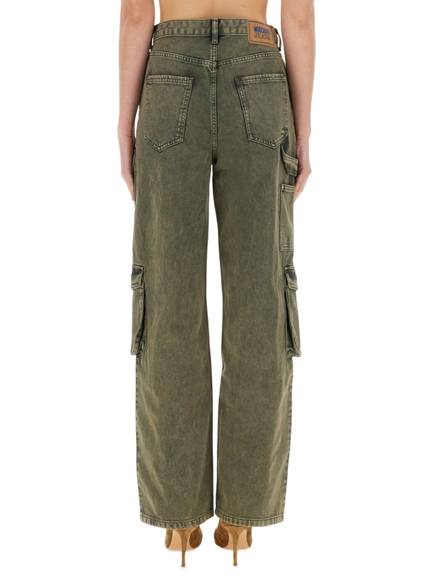 Moschino Wide Fit Cargo Jeans Groen