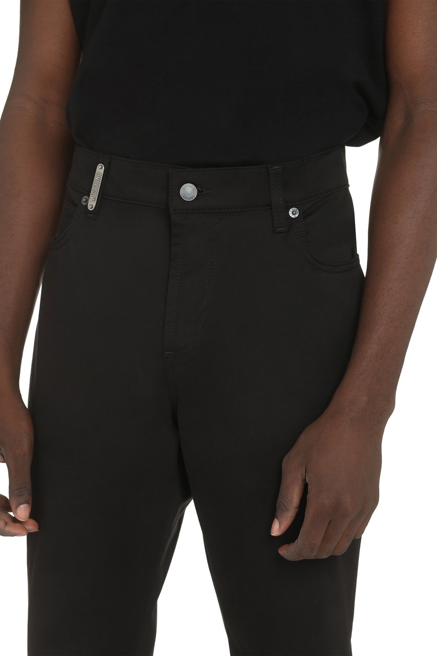 Moschino Stretch cotton trousers Zwart