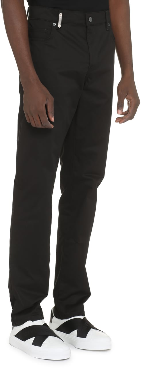 Moschino Stretch cotton trousers Zwart