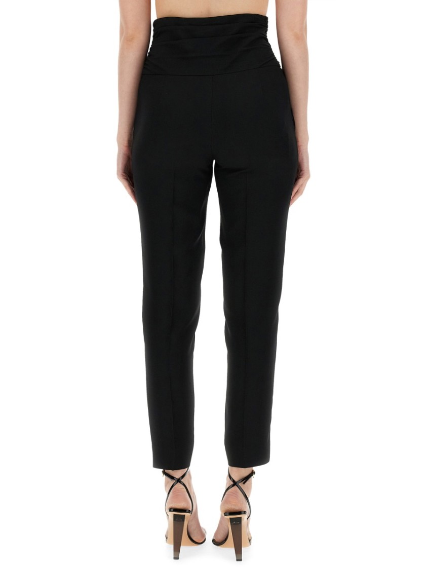 Moschino Slim-Fit Pants With Heart-Shaped Waist Detail Zwart