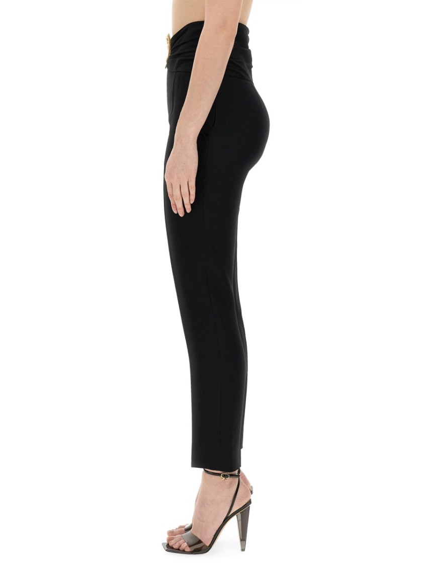 Moschino Slim-Fit Pants With Heart-Shaped Waist Detail Zwart