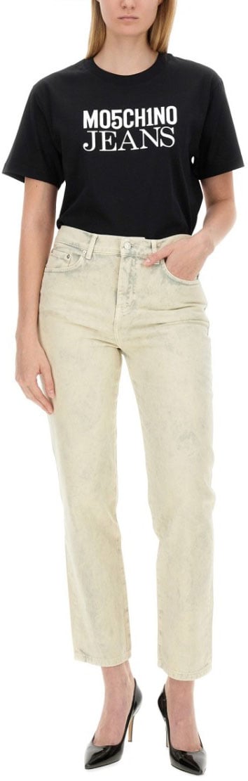 Moschino Faded Wash Cropped Jeans Neutraal