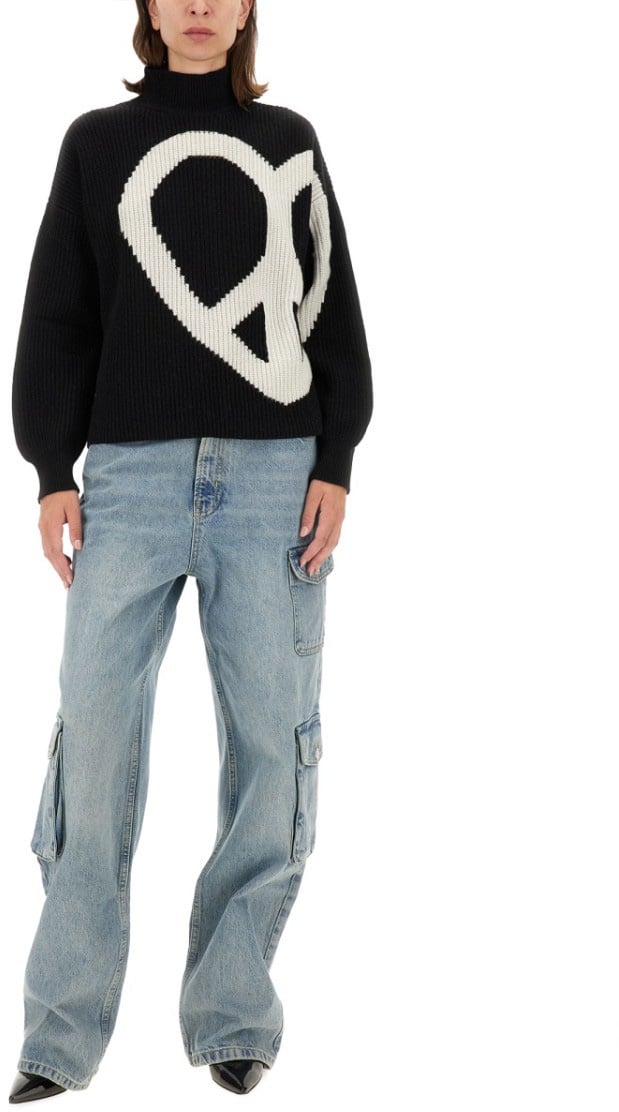 Moschino Cargo Pants With Vintage Light Wash Blauw