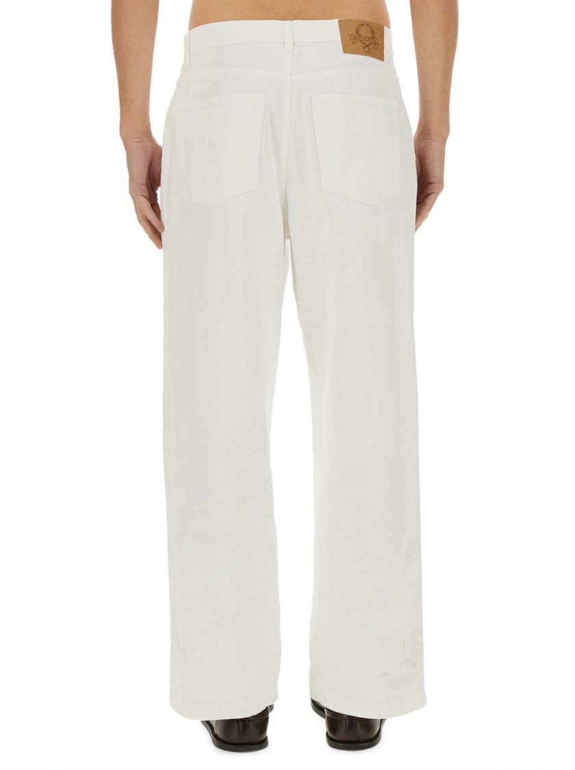 Moschino Regular Fit Cotton Denim Jeans Wit