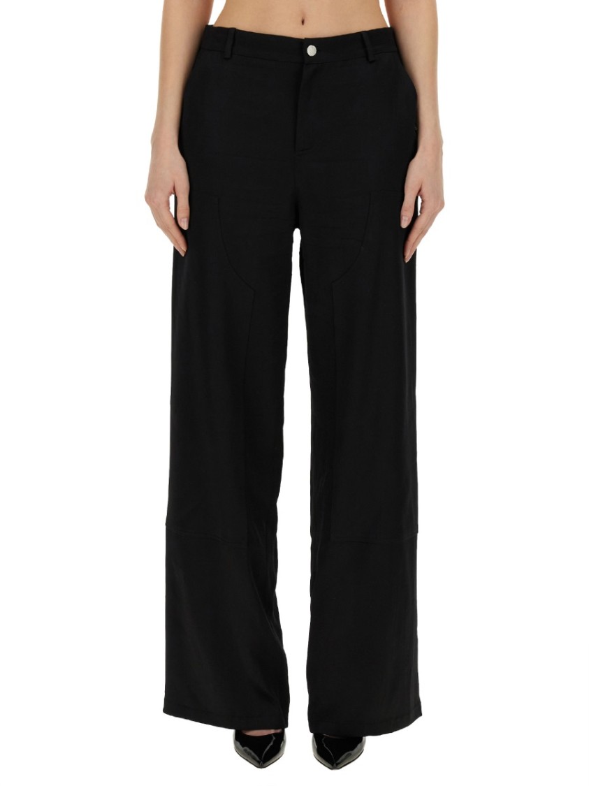 Moschino Wide Leg Pants Zwart