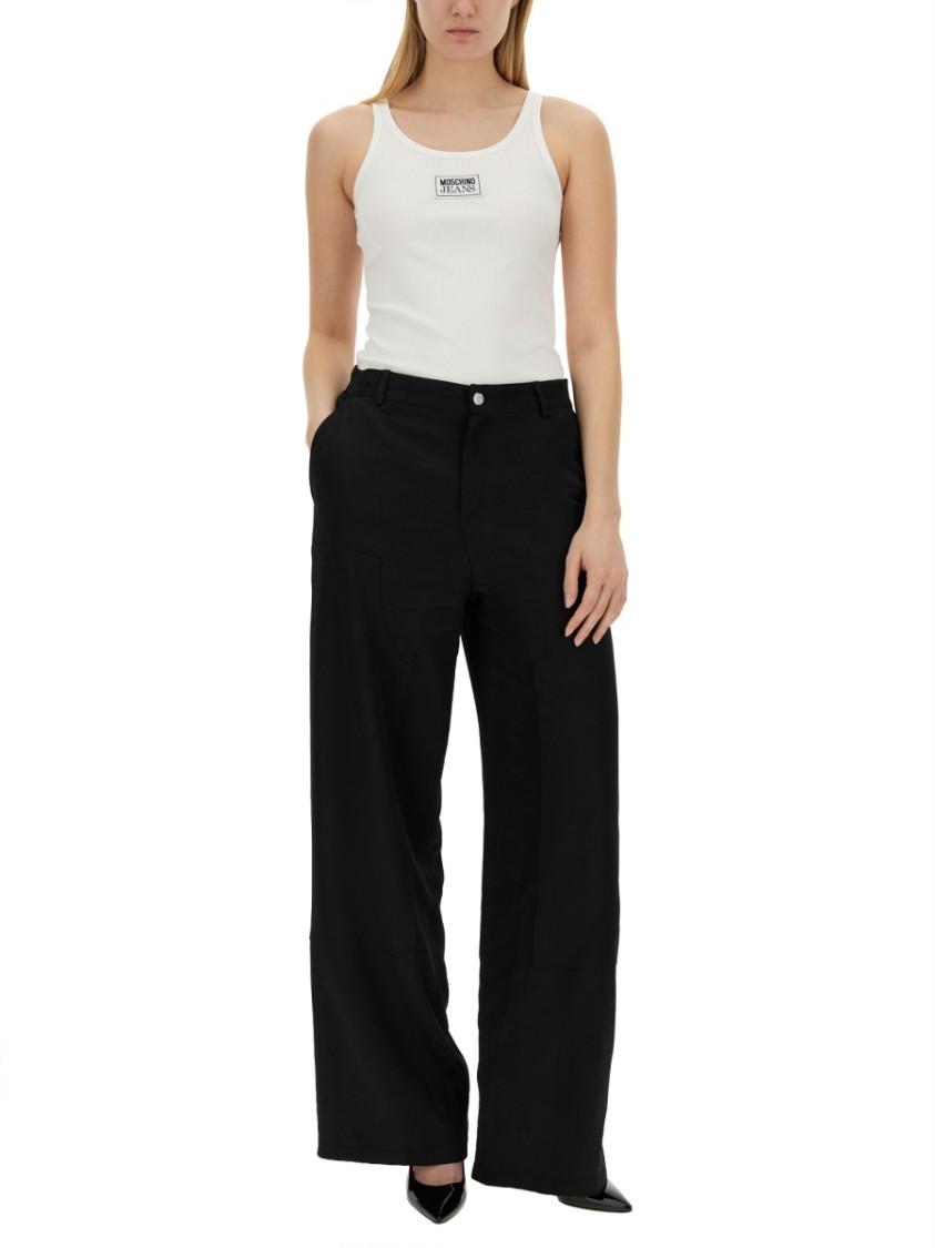 Moschino Wide Leg Pants Zwart