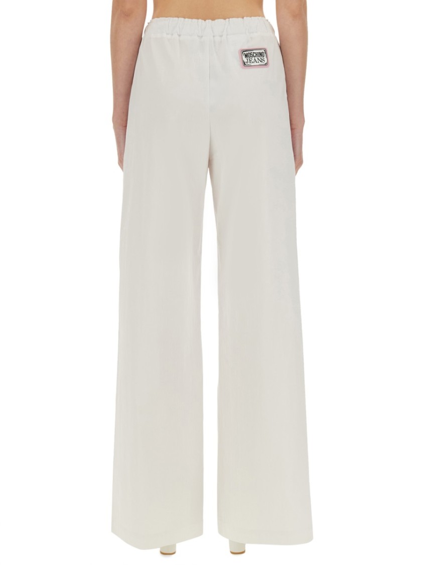Moschino High-Waisted Drawstring Wide Leg Pants Wit
