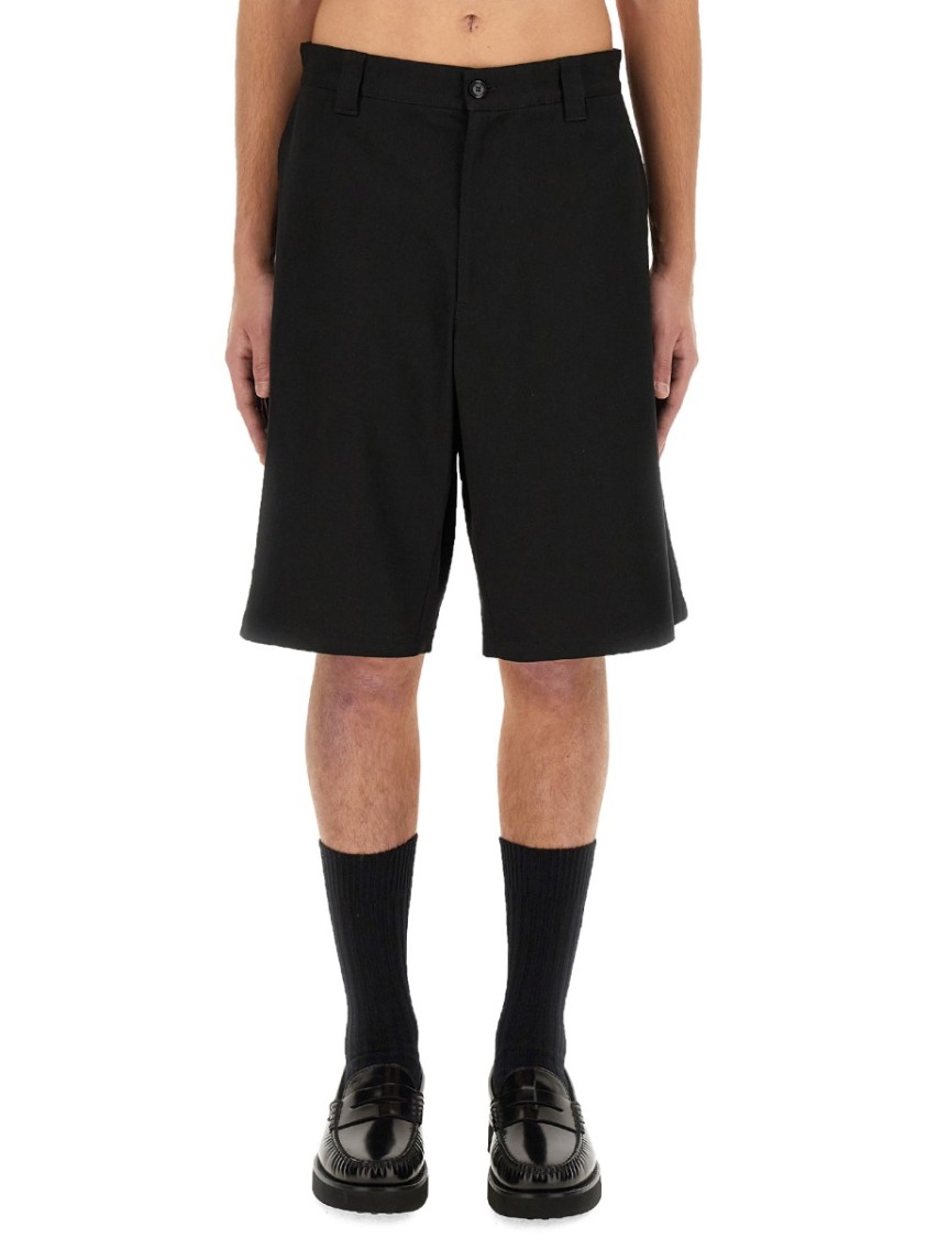 Moschino Knee-Length Black Bermuda Shorts Zwart
