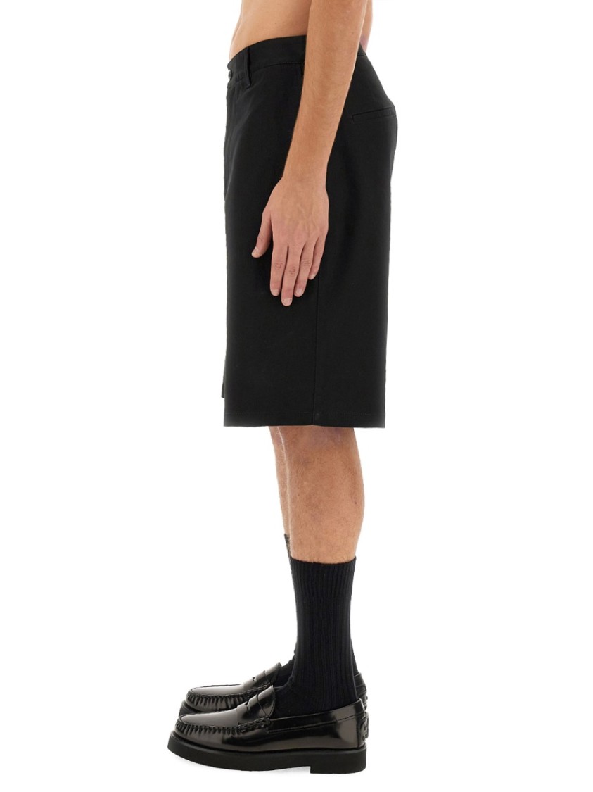Moschino Knee-Length Black Bermuda Shorts Zwart