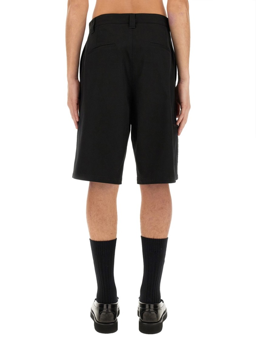 Moschino Knee-Length Black Bermuda Shorts Zwart