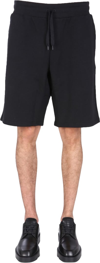 Moschino Relaxed Fit Black Bermuda Shorts Zwart