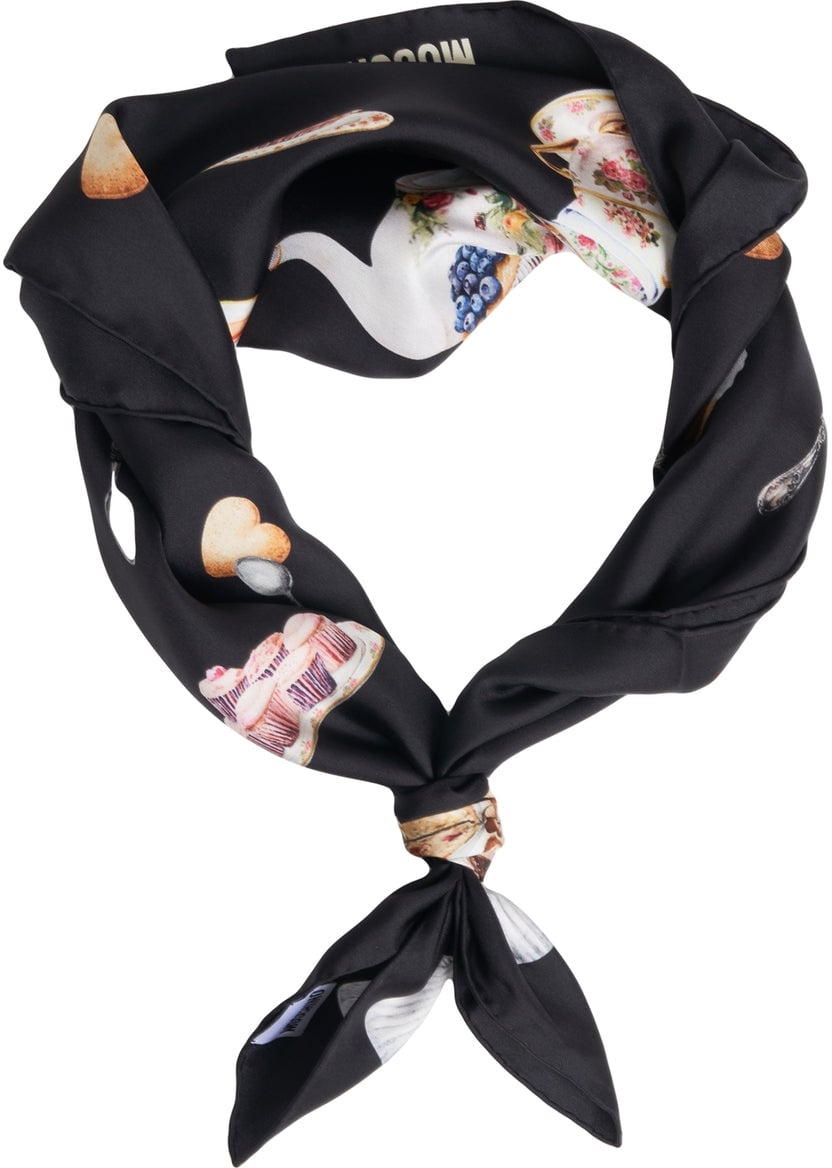 Moschino Foulard made of silk Zwart
