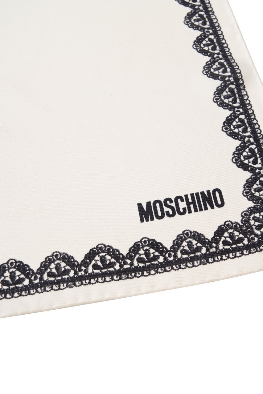 Moschino Silk scarf with lace pattern Wit