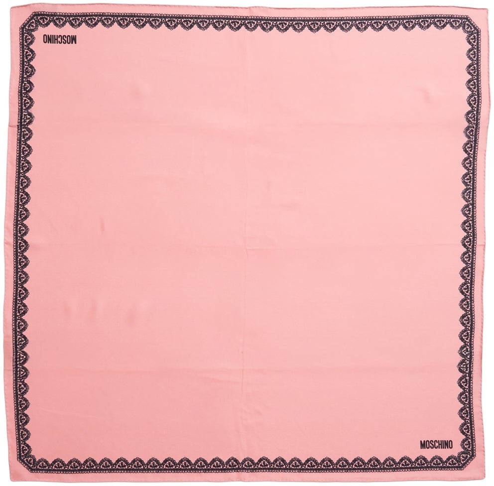 Moschino Silk scarf with lace pattern Roze