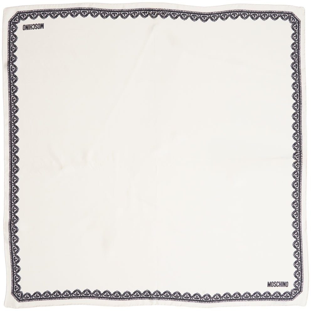 Moschino Silk scarf with lace pattern Wit