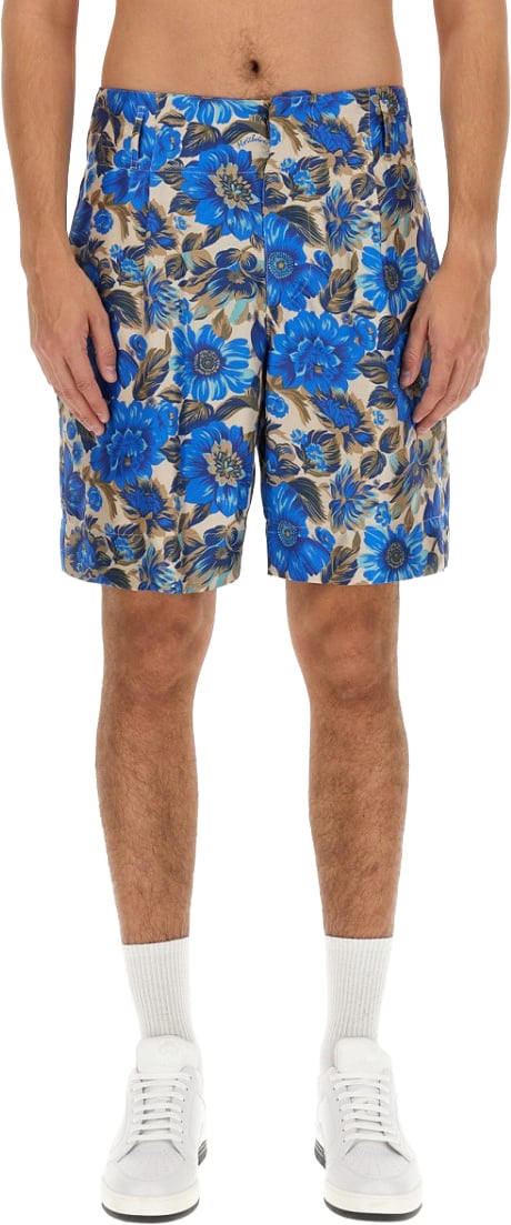 Moschino All Over Blue Flower Shorts Divers