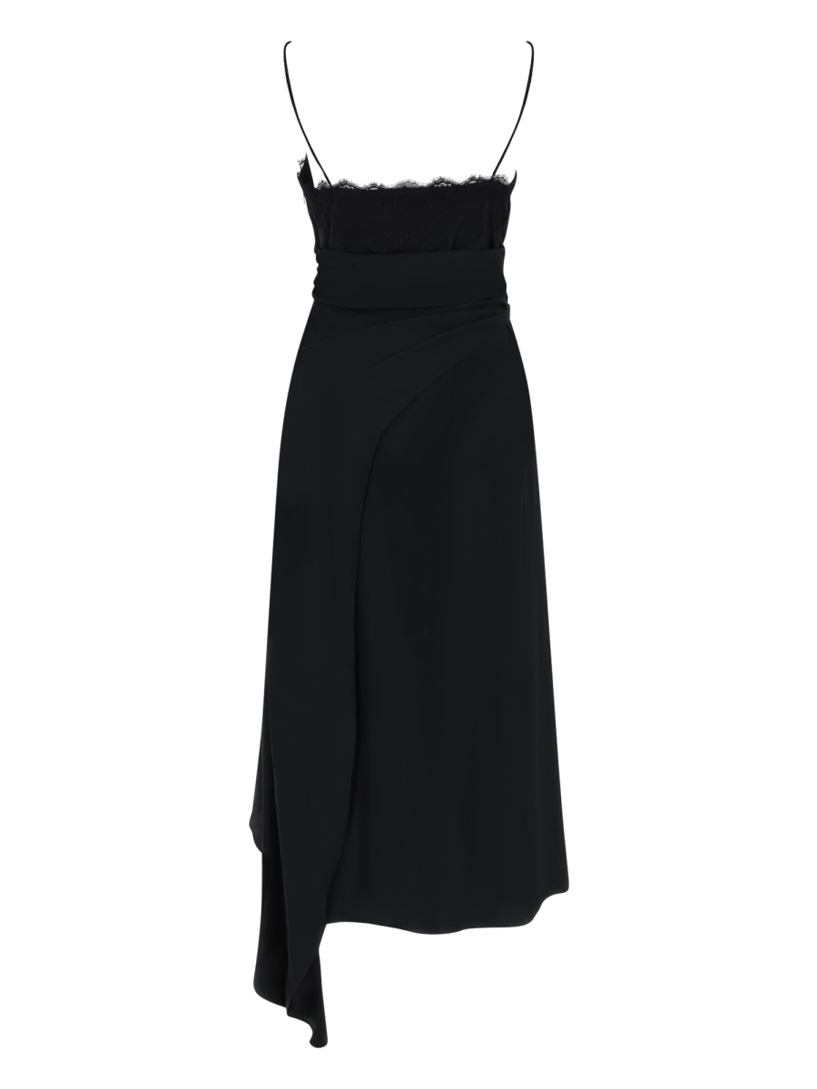 Moschino Spaghetti Straps Asymmetrical Hem Dress Zwart